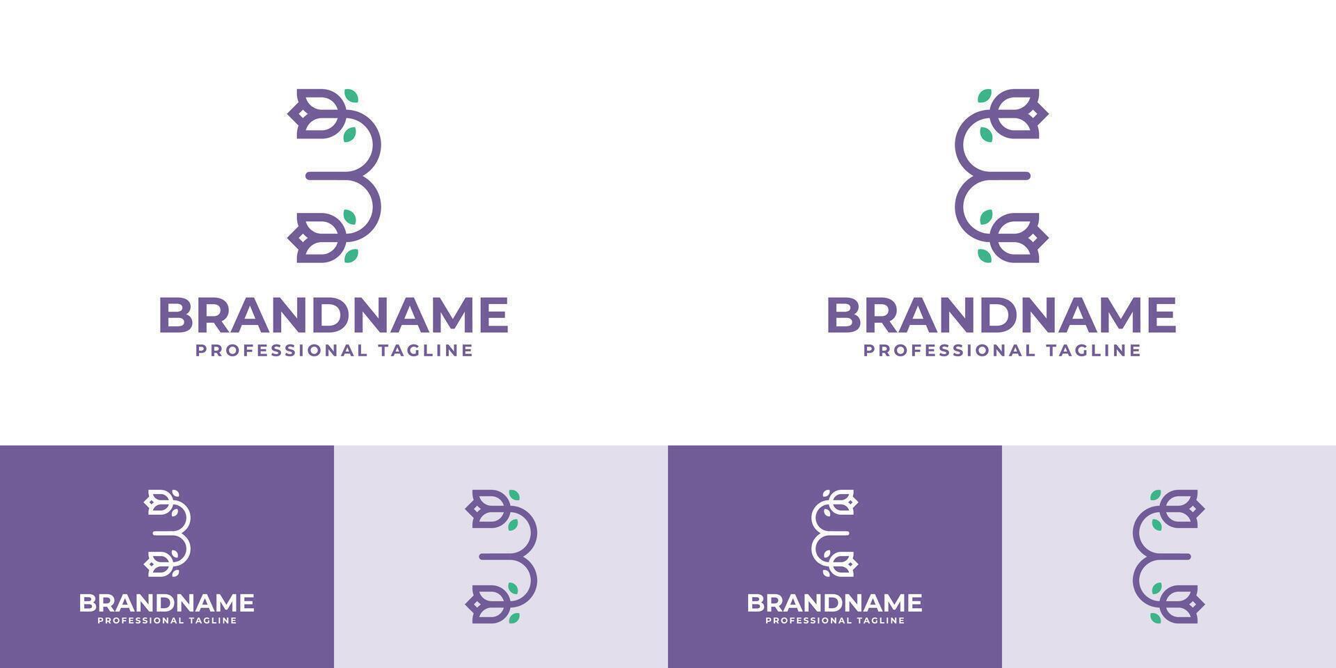 initiale b ou e tulipe fleur logo, pour affaires en relation à fleur avec b ou e initiales vecteur