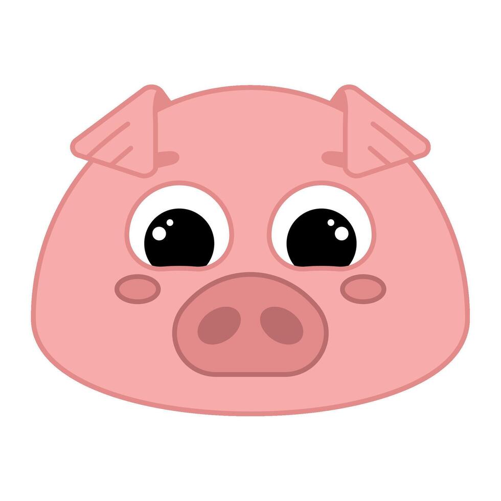 mignonne kawaii porc emoji icône vecteur