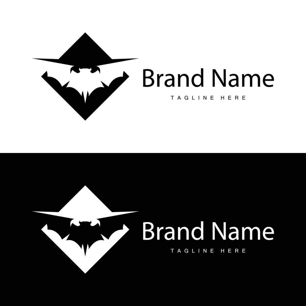 Facile noir silhouette conception chauve souris logo illustration de une la nuit animal avec une minimaliste concept vecteur