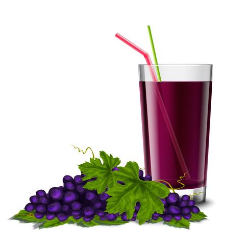 Verre de jus de raisin vecteur