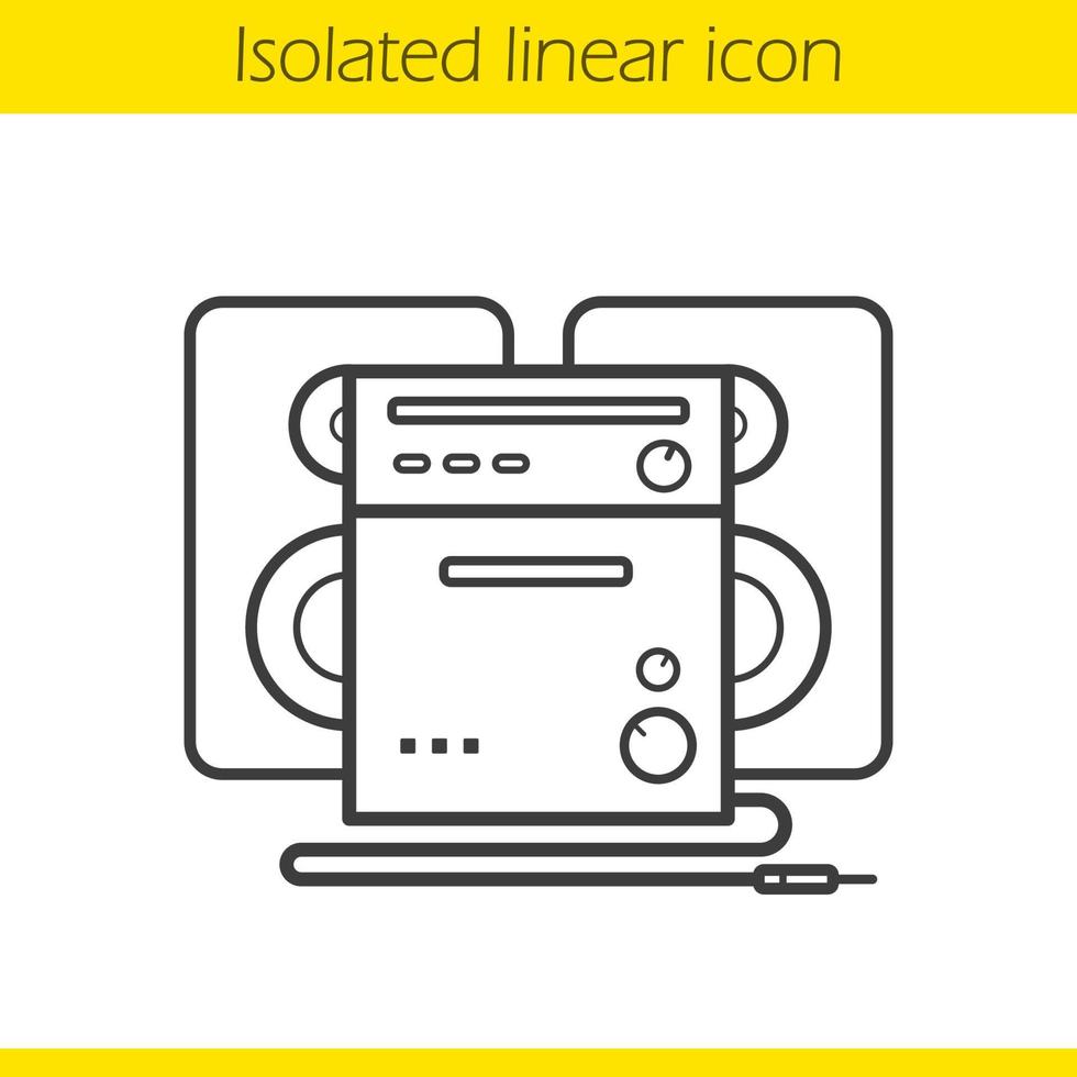 icône linéaire du système stéréo. illustration de la ligne mince. symbole de contour du système sonore. dessin de contour isolé de vecteur