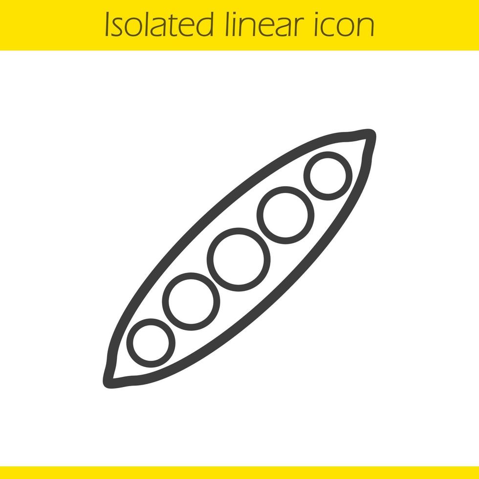 icône linéaire de peapod. illustration de la ligne mince. symbole de contour de peapod ouvert. dessin de contour isolé de vecteur