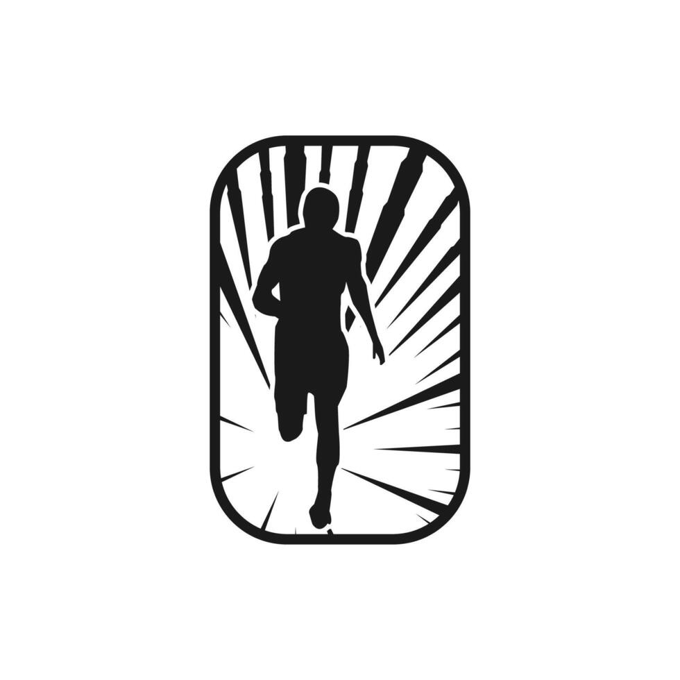 coureur Cadre art logo graphique illustration, autocollant badge vecteur