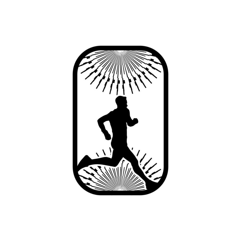 coureur Cadre art logo graphique illustration, autocollant badge vecteur