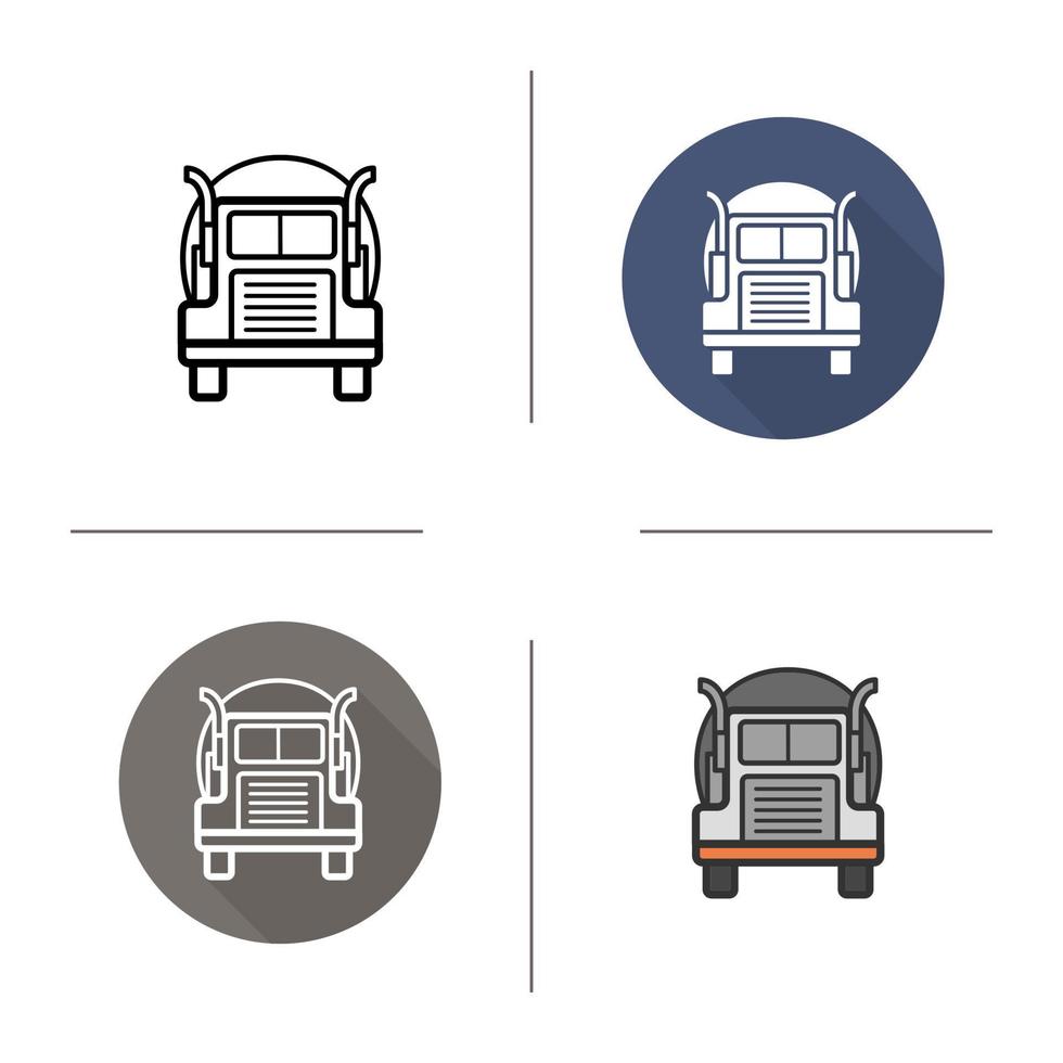 icône de camion-citerne de pétrole. design plat, styles linéaires et de couleur. illustrations vectorielles isolées vecteur