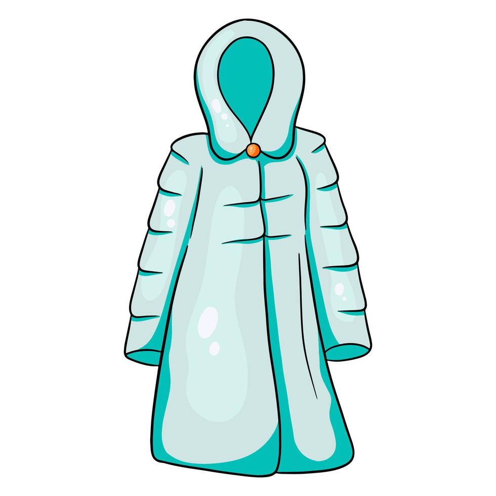 manteau d'hiver chaud. vêtements longs en fourrure pour femmes. vecteur