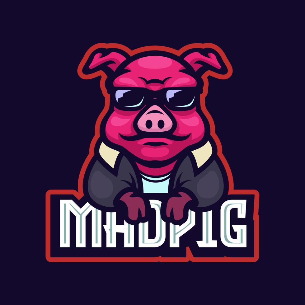 logo esport cochon vecteur