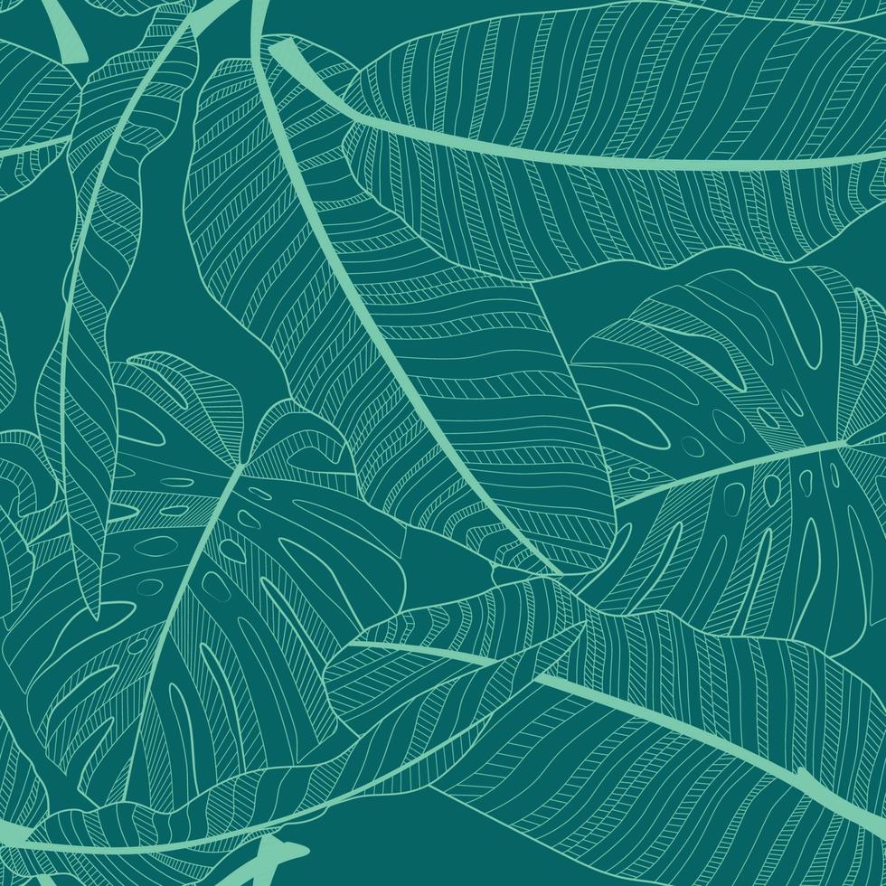 abstrait feuille de palmier tropical sans soudure de fond. illustration vectorielle vecteur