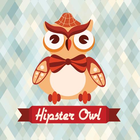 Affiche du hibou hipster vecteur