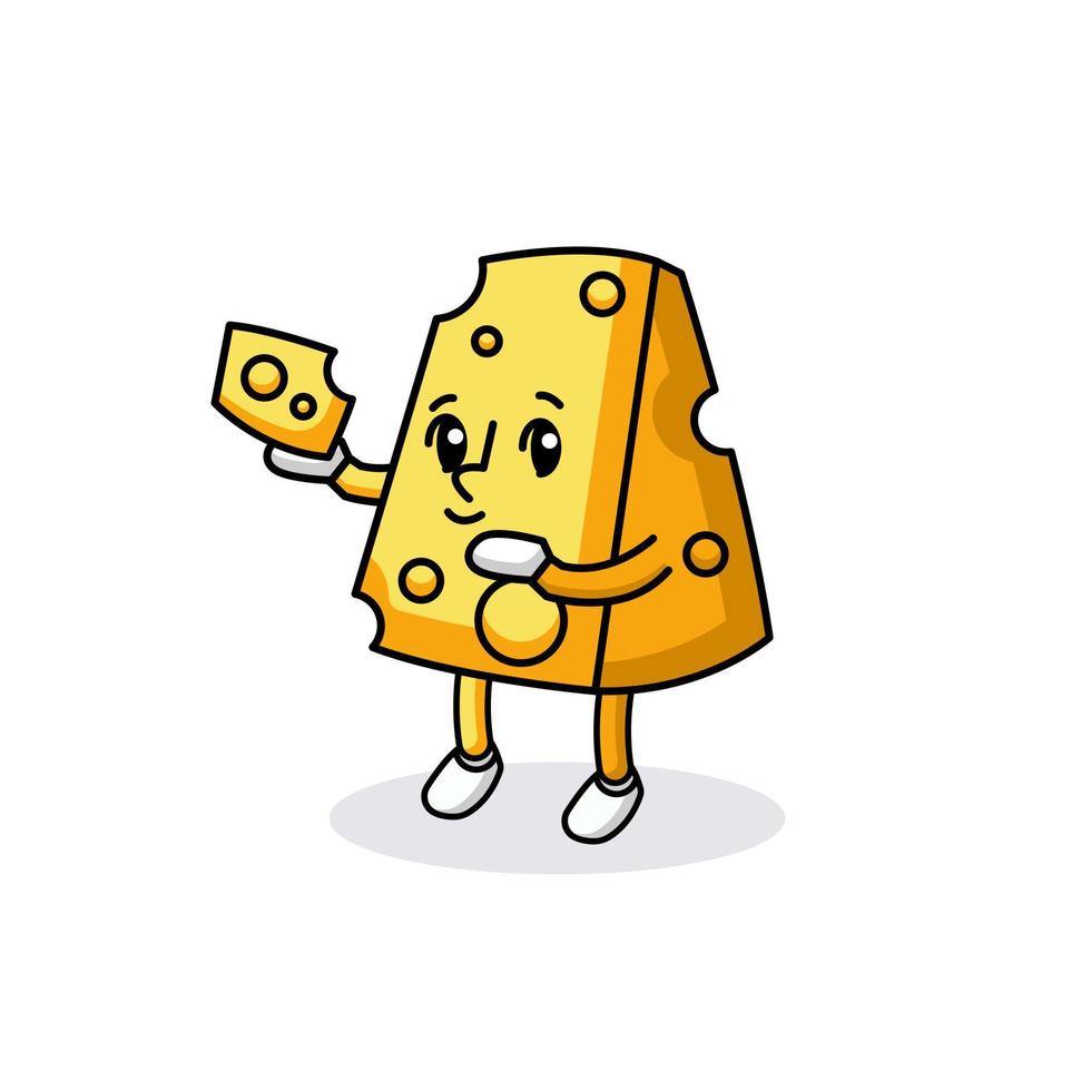 mascotte de fromage mignon vecteur