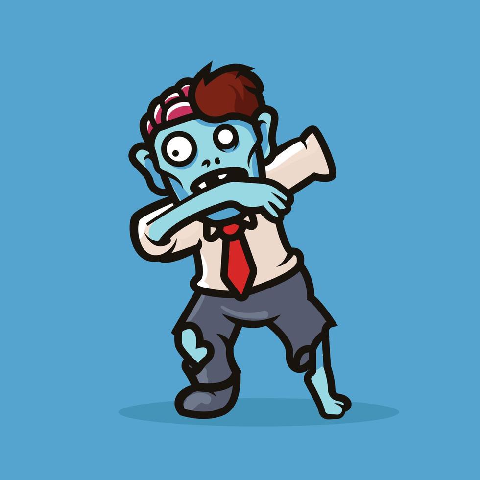 conception d'illustration de mascotte zombie vecteur