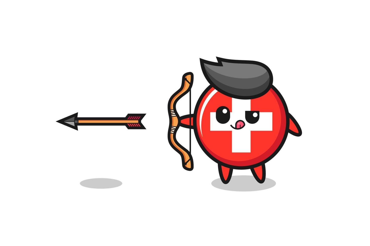 illustration du personnage suisse faisant du tir à l'arc vecteur
