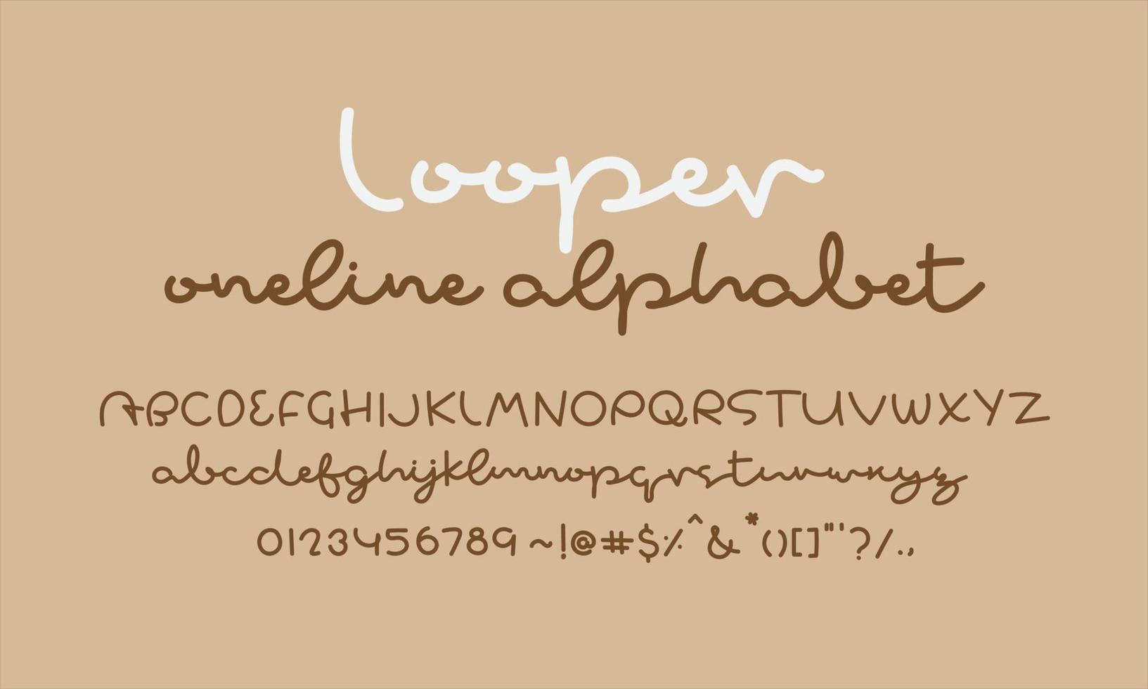 vecteur alphabet looper, police manuscrite.