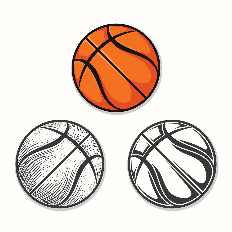 basketball paquet ensemble conception vecteur