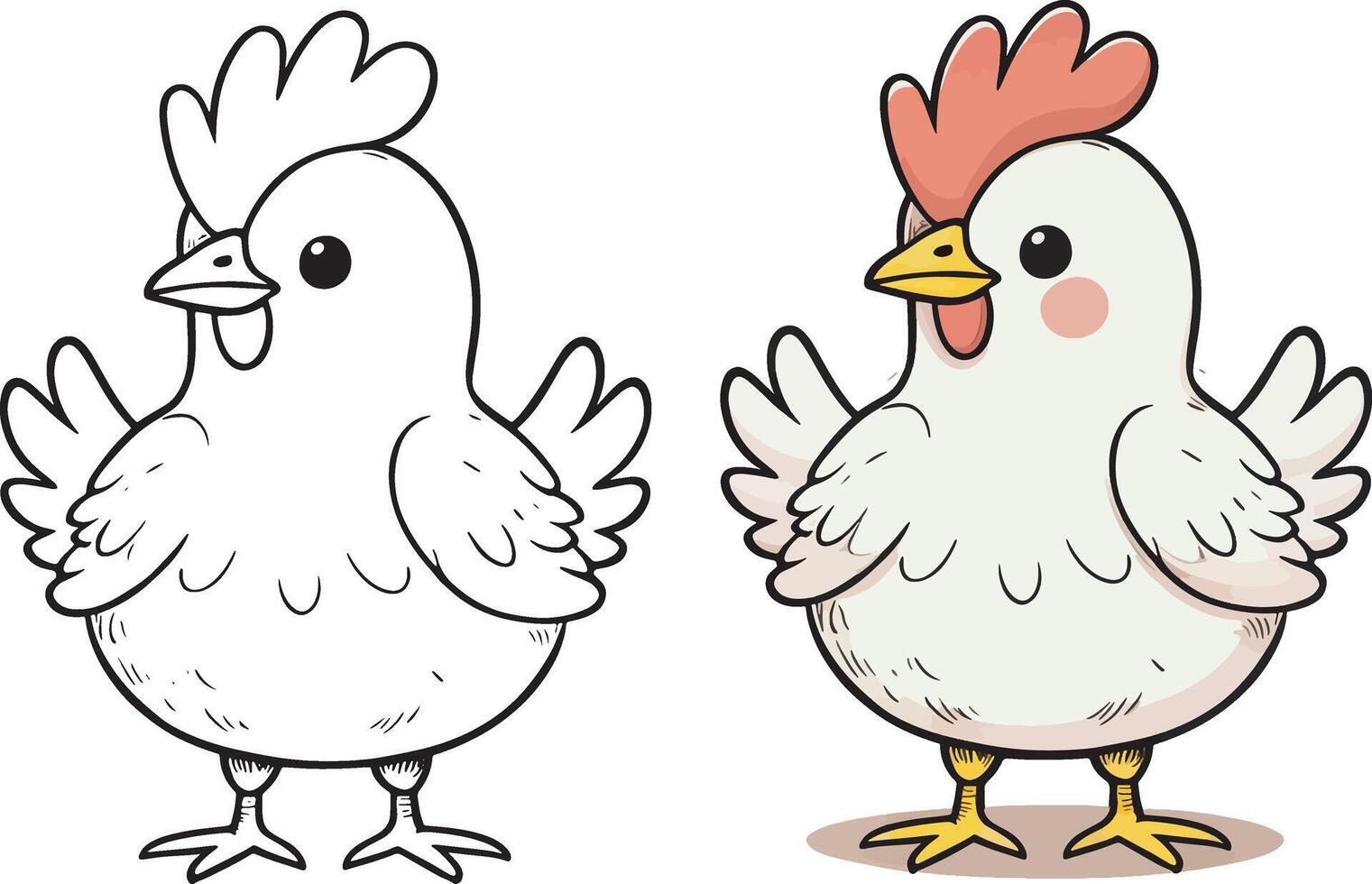 poulet oiseau illustration dessin animé, agriculture vecteur