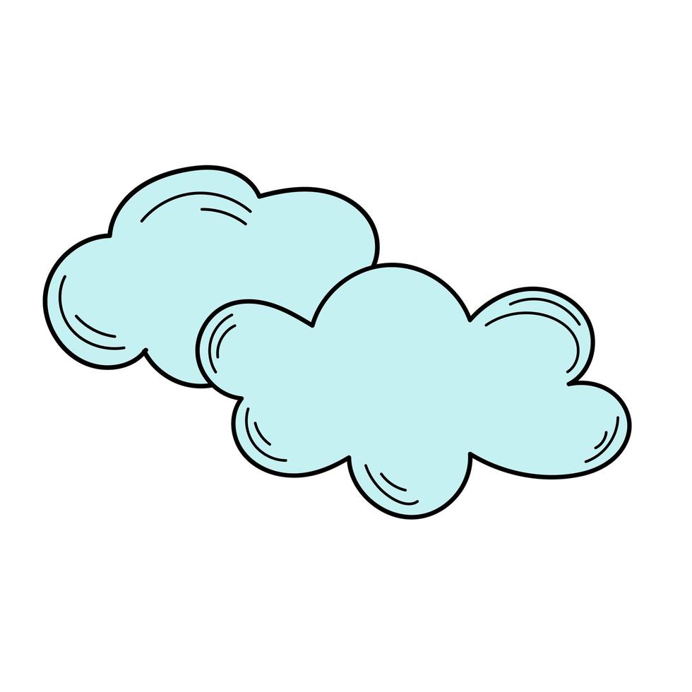 croquis de nuages. illustration vectorielle. icône de griffonnage de nuages sur blanc vecteur