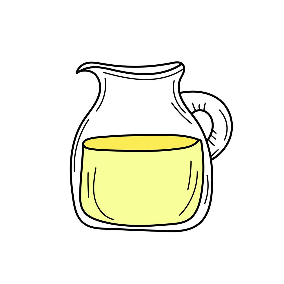 limonade jaune en verre jag. boisson d'été fraîche vecteur