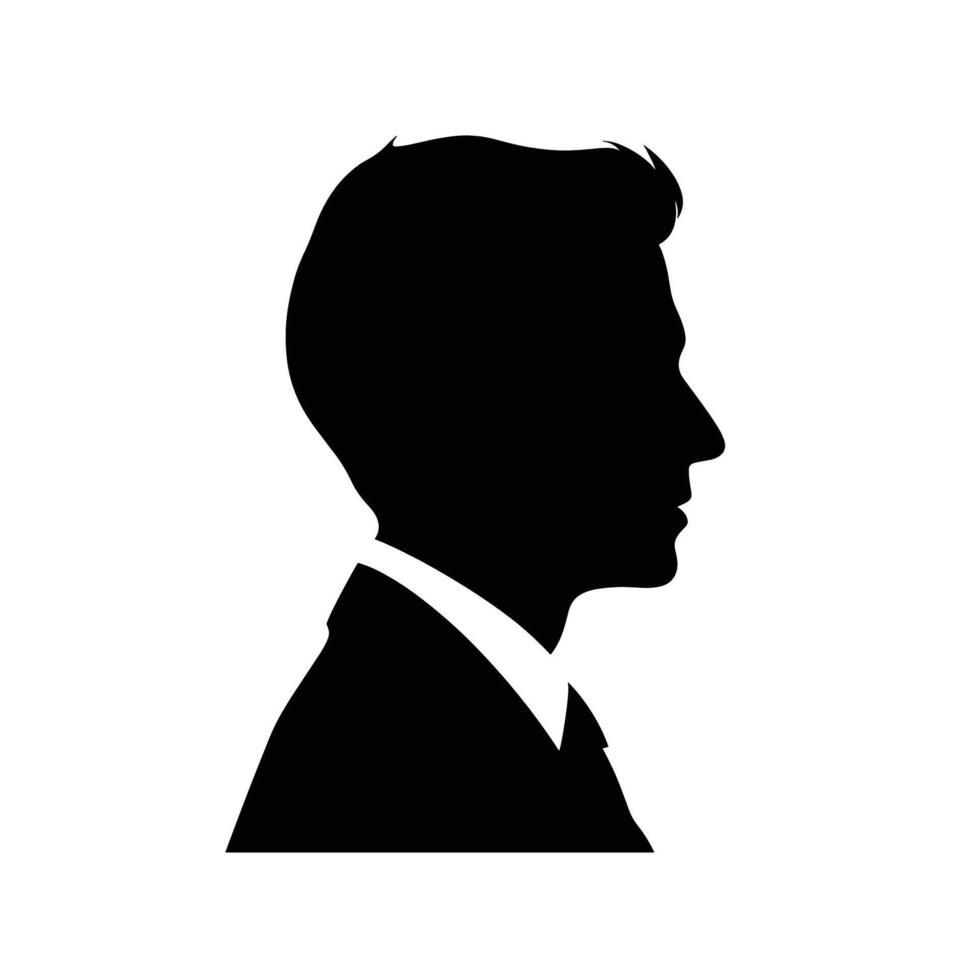 classique homme d'affaire côté profil silhouette vecteur