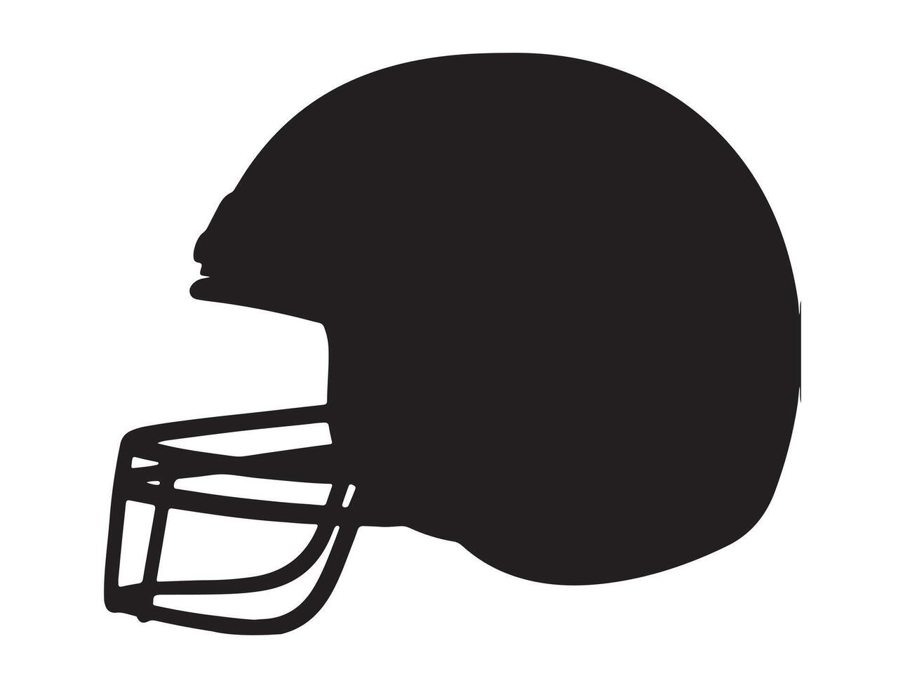 Football casque silhouette sur blanc Contexte vecteur