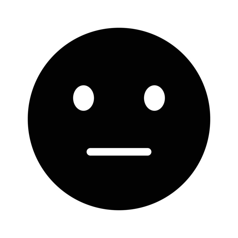 sans expression, neutre emoji icône conception, prêt à utilisation vecteur