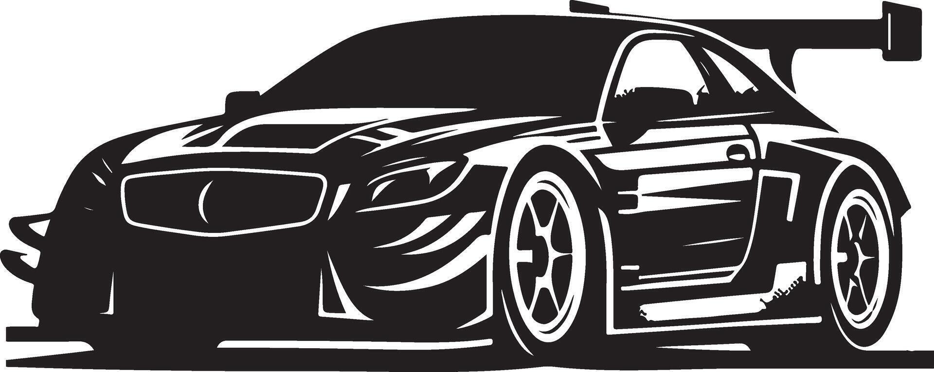 voiture icône avec courses roues. sport voiture silhouette côté vue isolé, noir Couleur silhouette vecteur