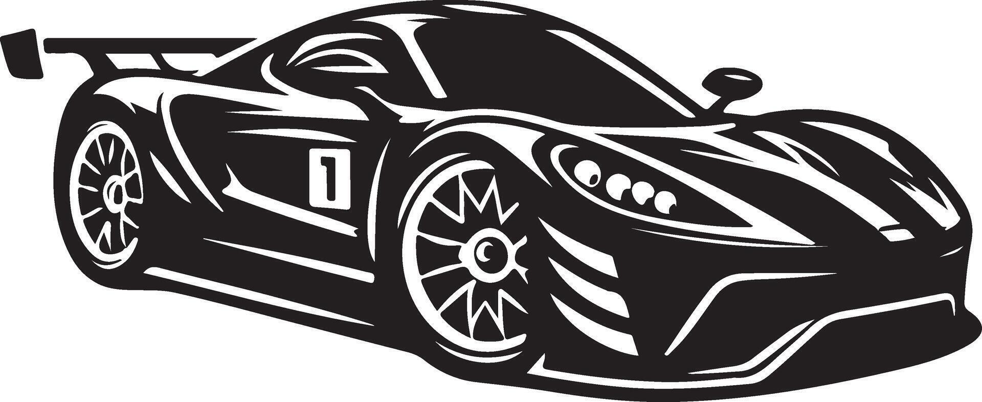 voiture icône avec courses roues. sport voiture silhouette côté vue isolé, noir Couleur silhouette vecteur