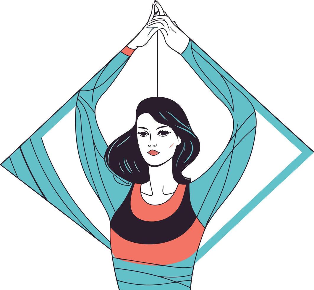 illustration de une magnifique femme dans une yoga pose. yoga. vecteur