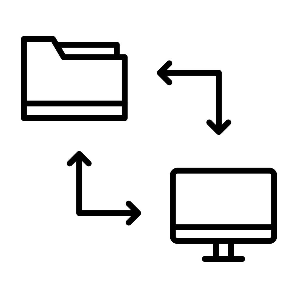 icône de ligne de transfert de fichiers en ligne vecteur