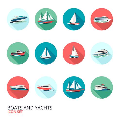 Ensemble d&#39;icônes de bateaux vecteur