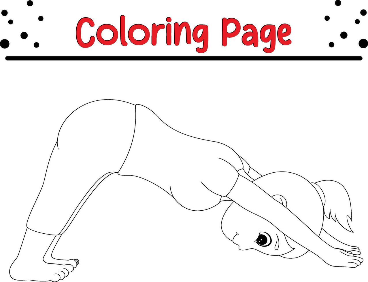 fille pratiquant yoga pose coloration livre page pour des gamins vecteur