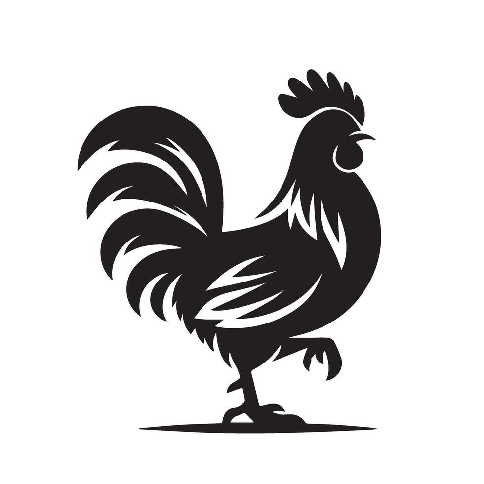 poulet silhouette sur blanc Contexte. poulet logo vecteur