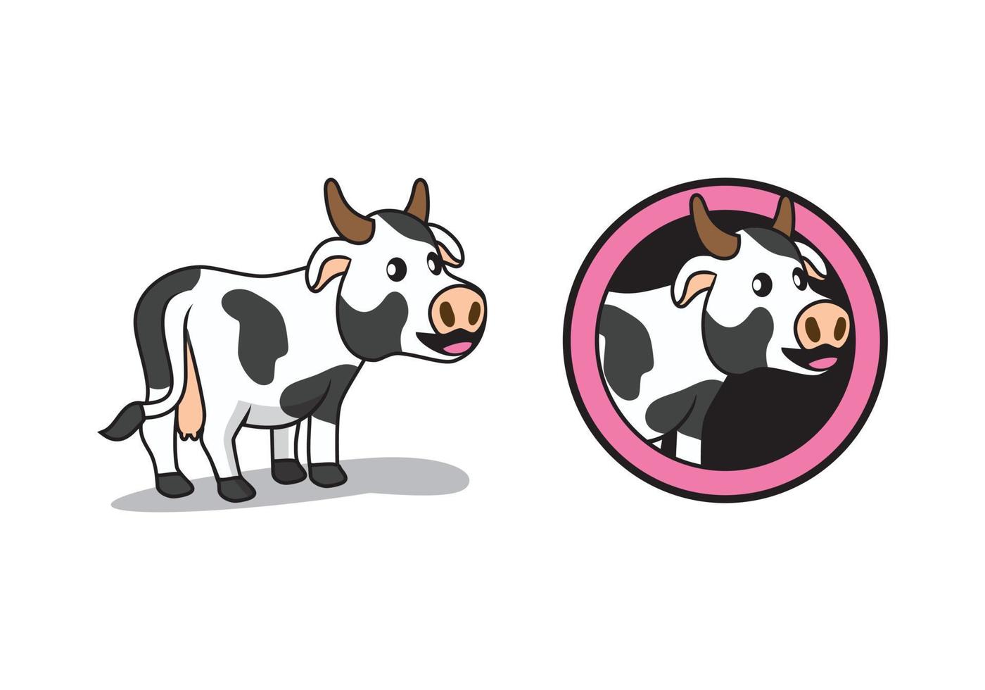 illustration de conception de personnage de dessin animé vache mignonne vecteur