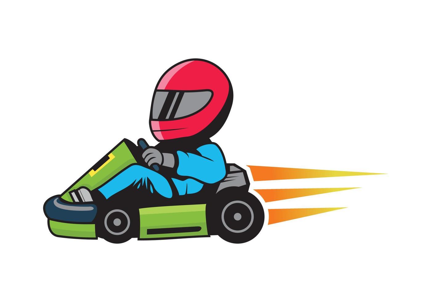 illustration de conception de dessin animé de karting vecteur