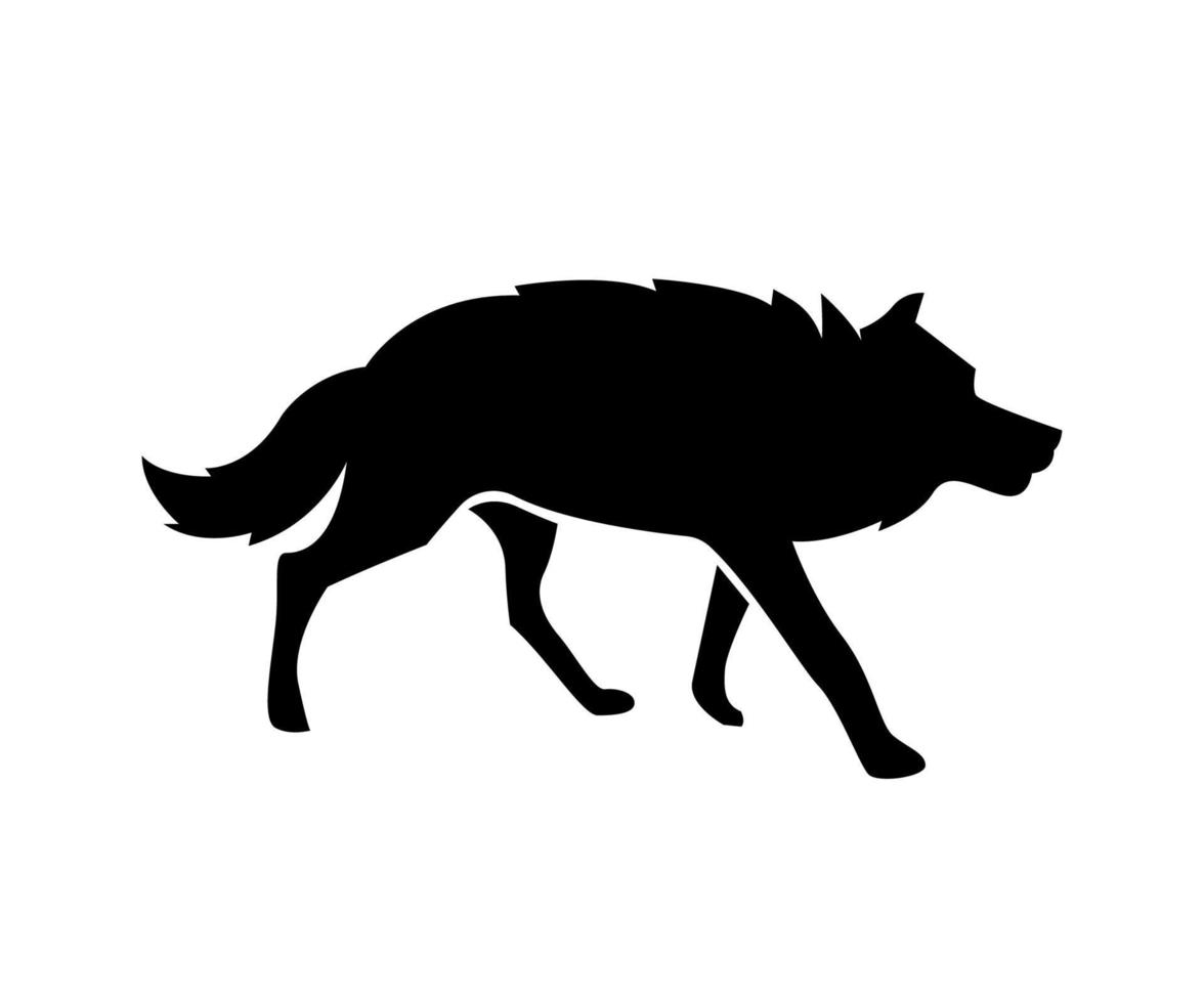 illustration de loup, silhouette de loup, illustration simple de loup, ombre de loup, logo de loup vecteur