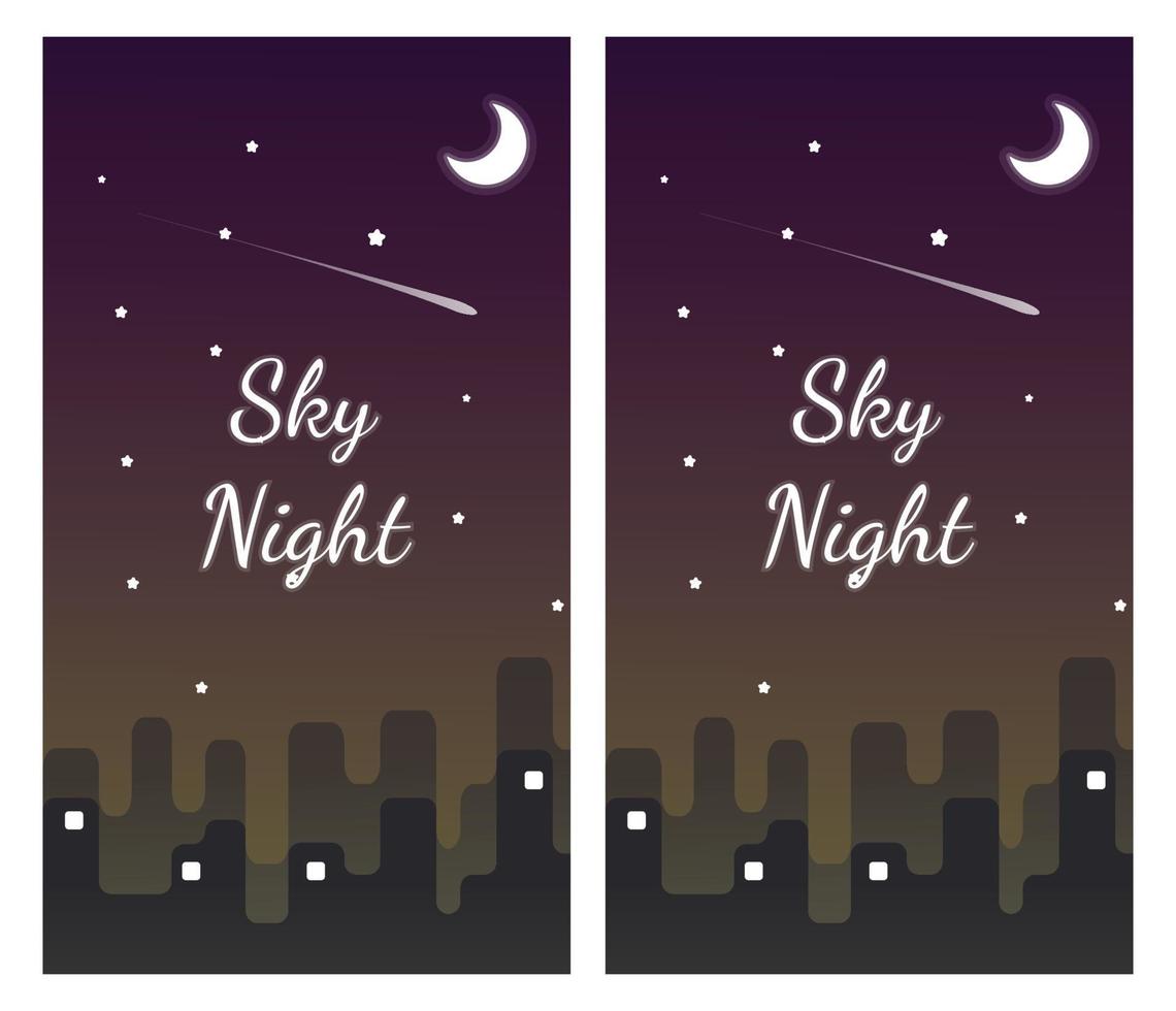 ciel marron, design d'arrière-plan pour smartphone, fond de ciel nocturne, atmosphère de ciel nocturne, design cool pour fond d'écran vecteur