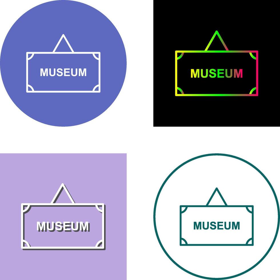 musée étiquette icône conception vecteur