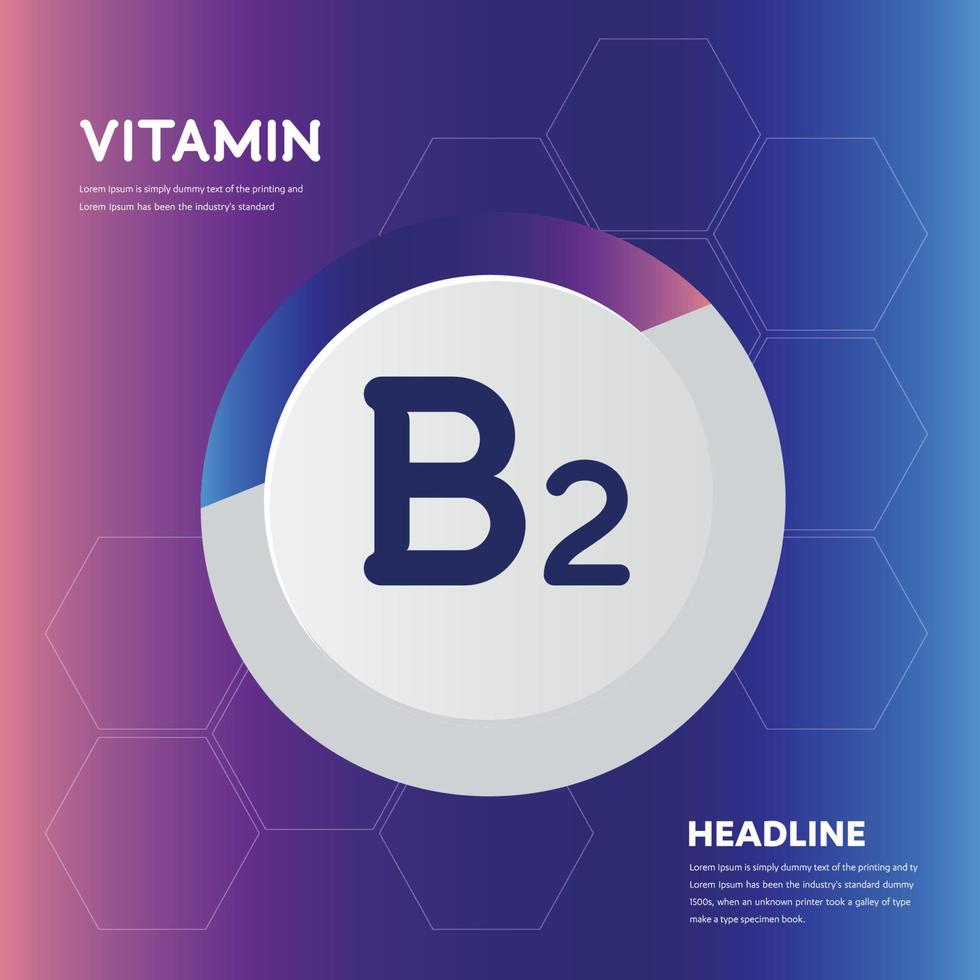 Ensemble d'icônes de supplément de vitamine b2 logo d'illustration vectorielle vecteur