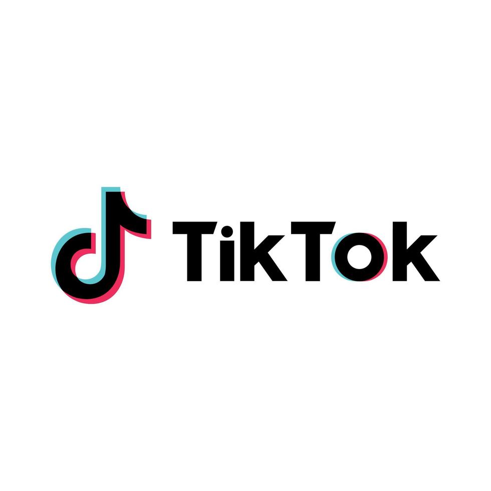 tiktok tik tok musicalement icône du logo icônes de médias sociaux définir l'illustrateur de vecteur de logo
