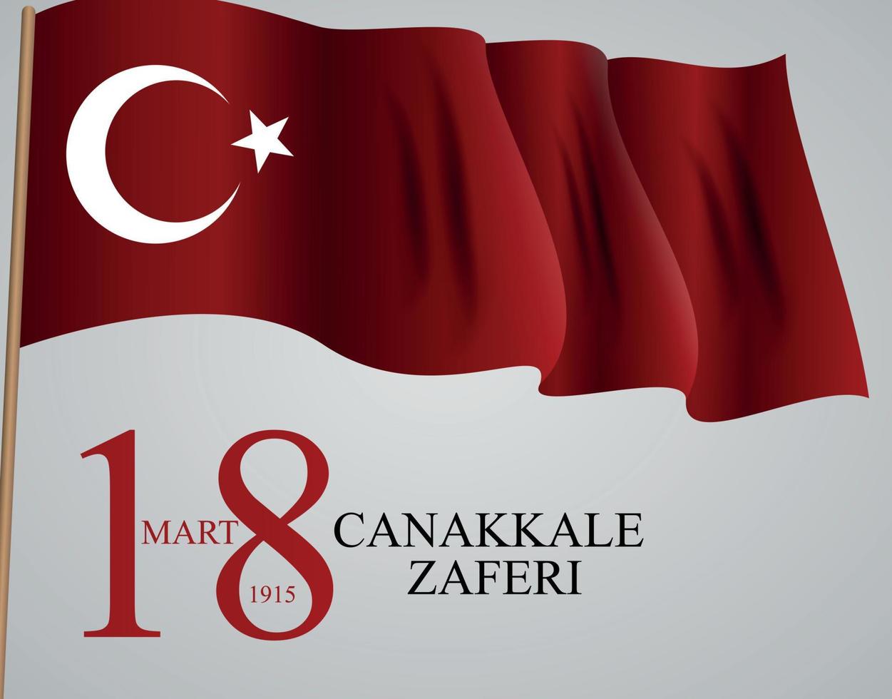 18 marts canakkale zaferi. traduction 18 mars, jour de la victoire de canakkale. illustration vectorielle vecteur
