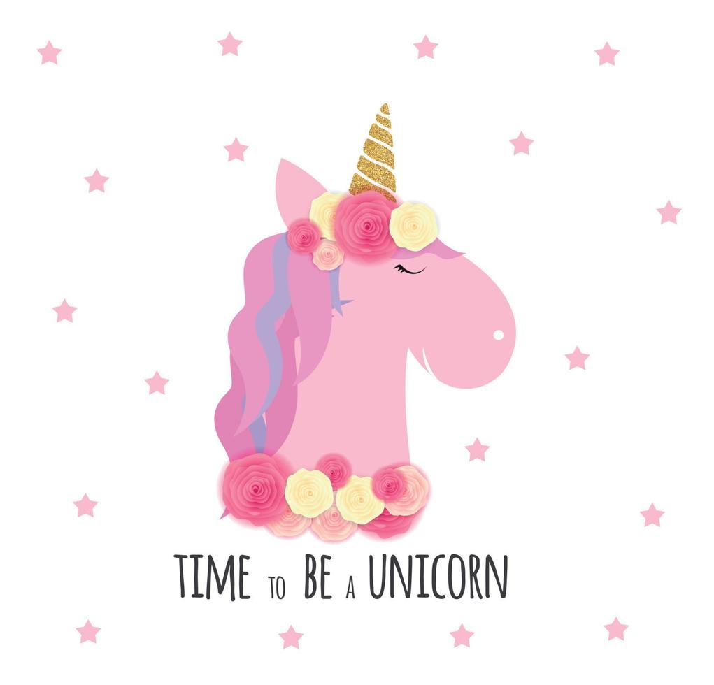 le temps d'être une licorne. illustration vectorielle vecteur