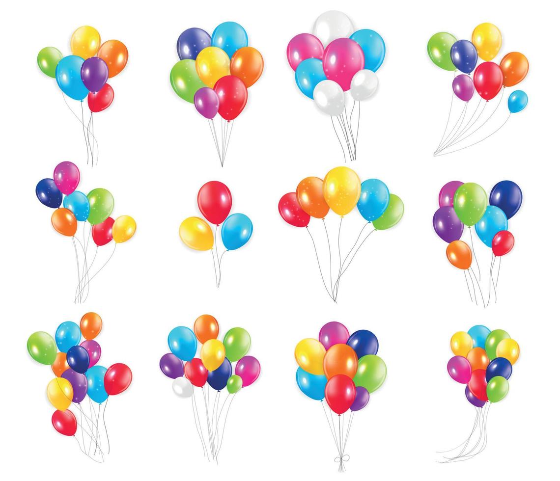ensemble de ballons colorés, illustration vectorielle. vecteur