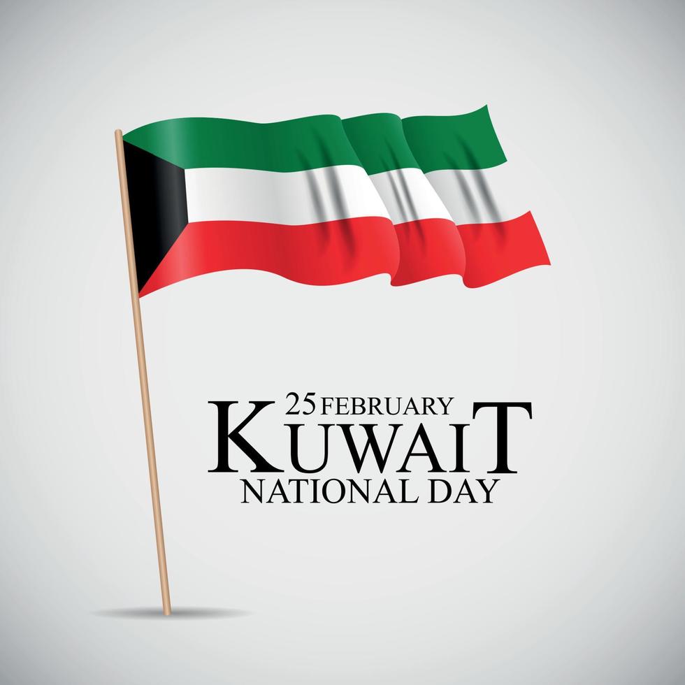 25 février conception de modèle d'arrière-plan de la fête nationale du Koweït pour carte, bannière, affiche ou flyer. illustration vectorielle vecteur