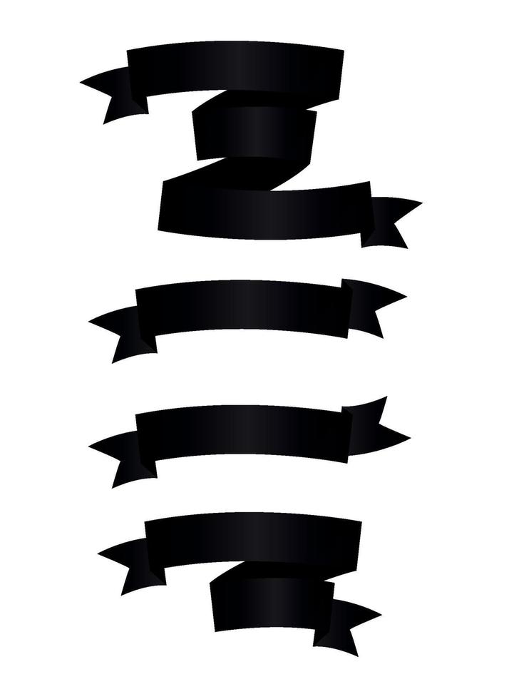 belle illustration vectorielle de ruban noir étiquette vecteur