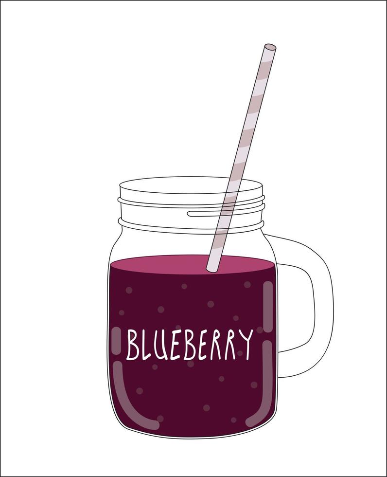 smoothie aux bleuets frais. nourriture saine. illustration vectorielle vecteur