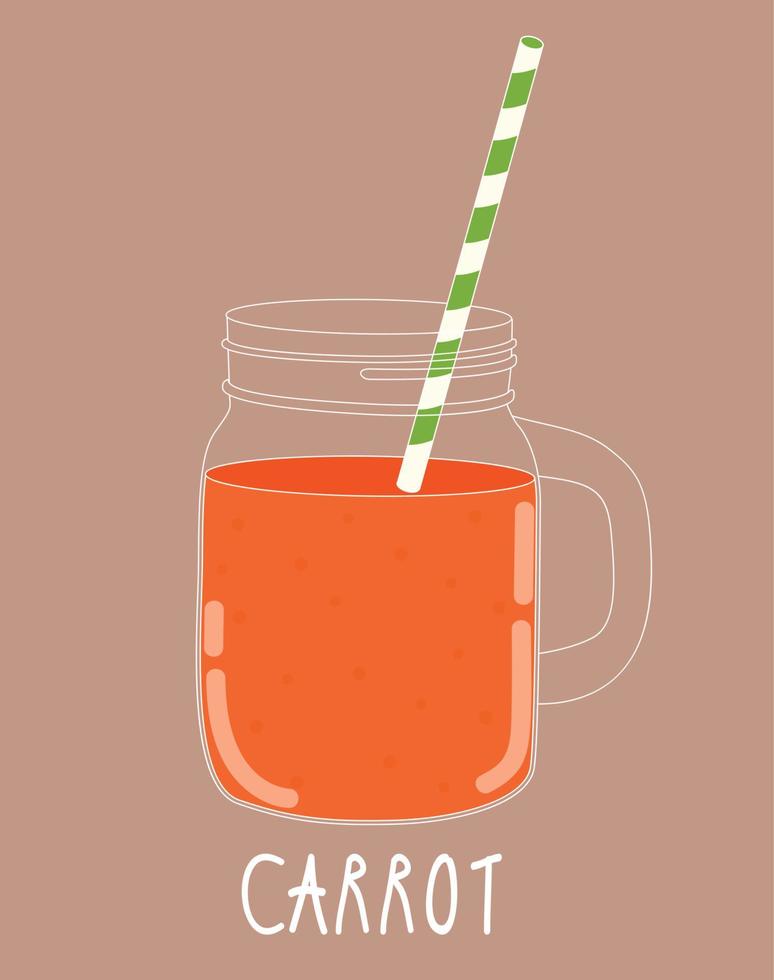 smoothie aux carottes fraîches. nourriture saine. illustration vectorielle vecteur