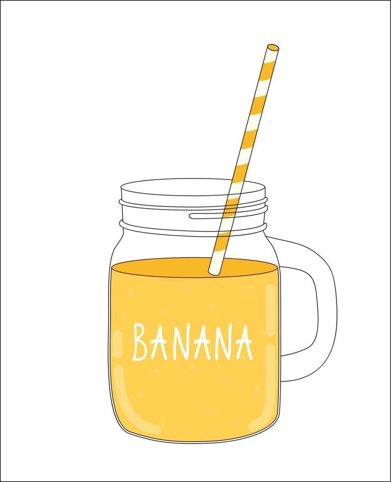 smoothie à la banane fraîche. nourriture saine. illustration vectorielle vecteur