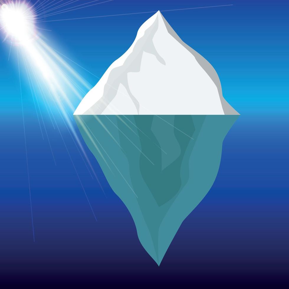 iceberg froid dans l'océan sous le soleil. illustration vectorielle. vecteur