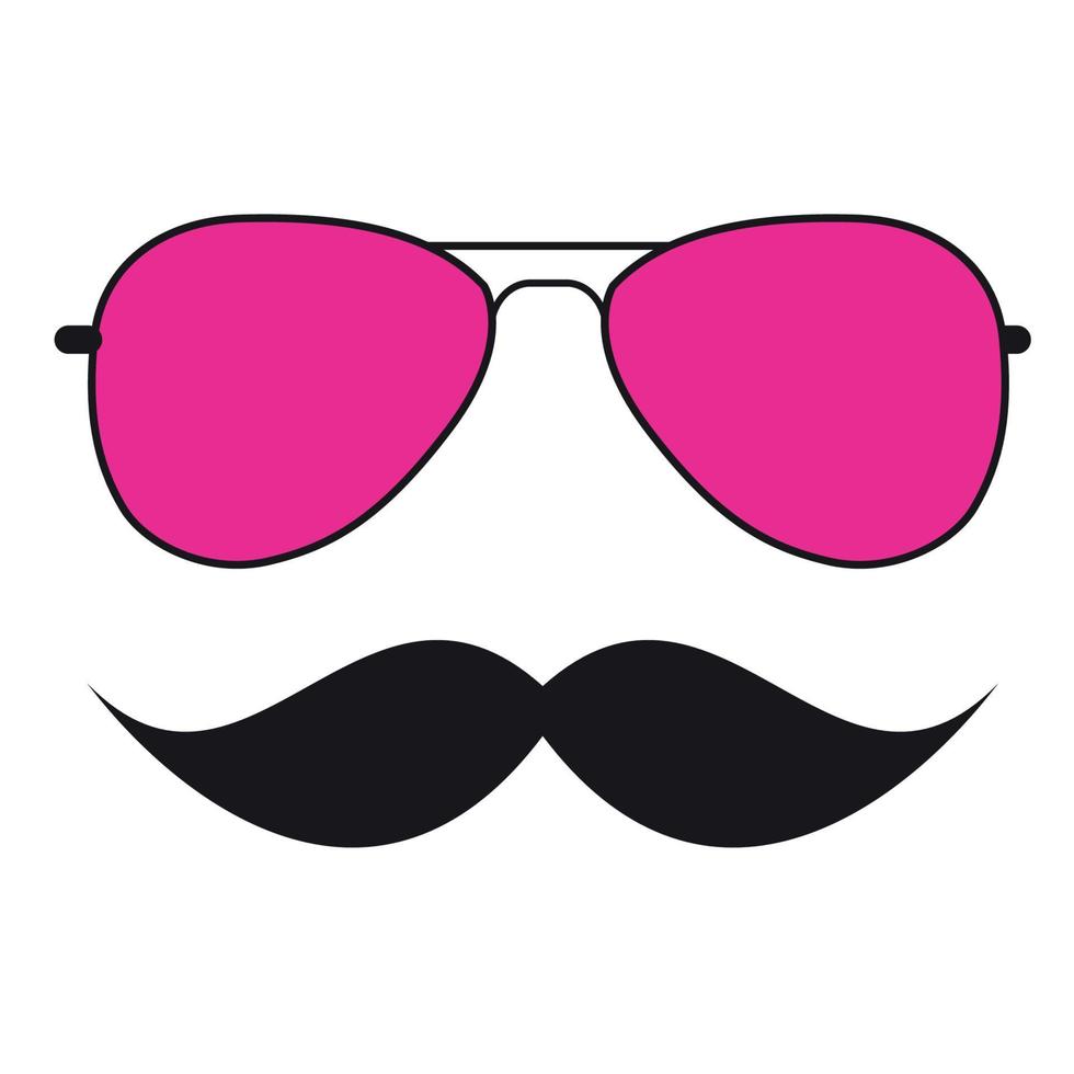 Jolies lunettes dessinées à la main et une illustration vectorielle de moustache vecteur