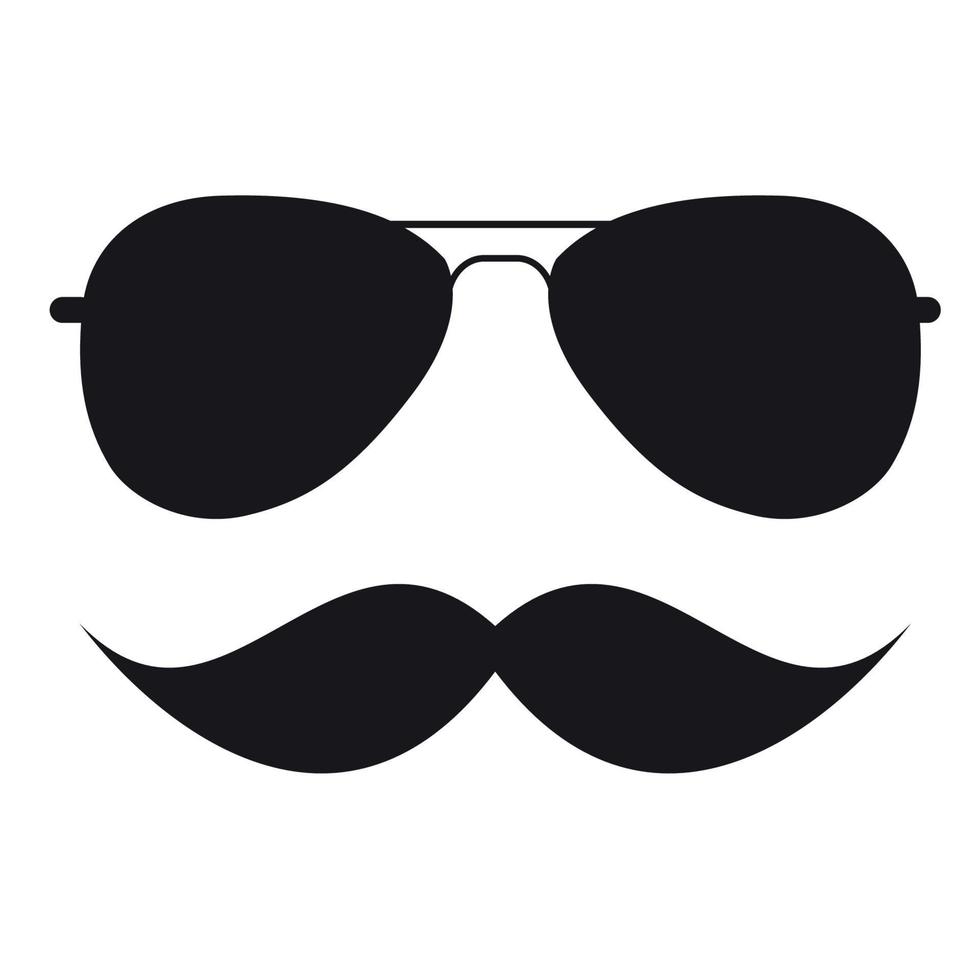Jolies lunettes dessinées à la main et une illustration vectorielle de moustache vecteur