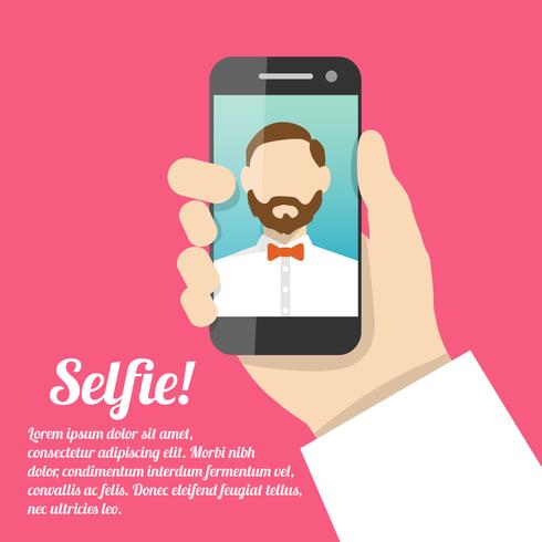 Selfie poster autoportrait vecteur